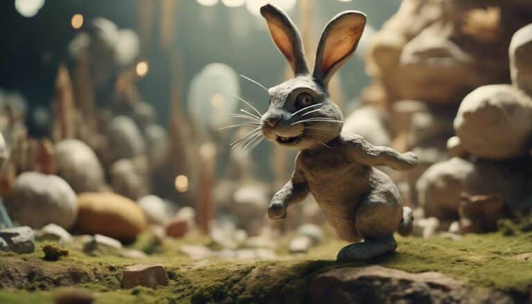 artistic portrayal of rabbits