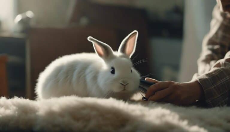 brushing a bunny s fur