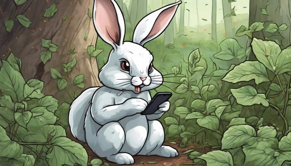 bunny eating poison ivy