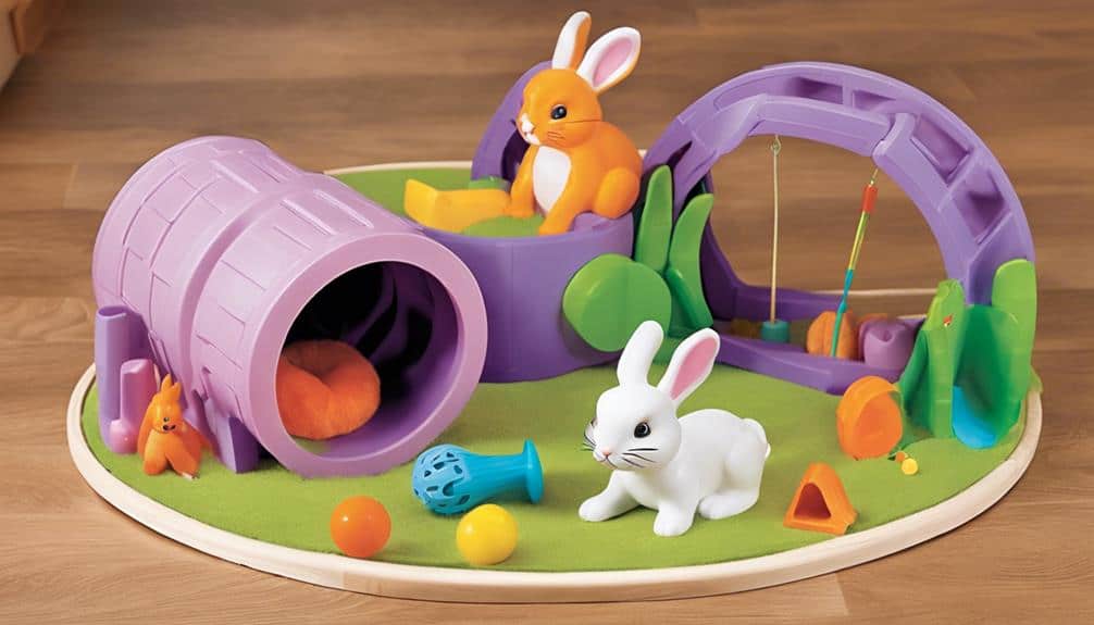 bunny playtime with toys