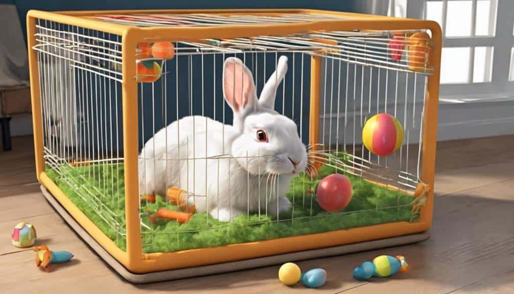 caging bunnies weighing welfare