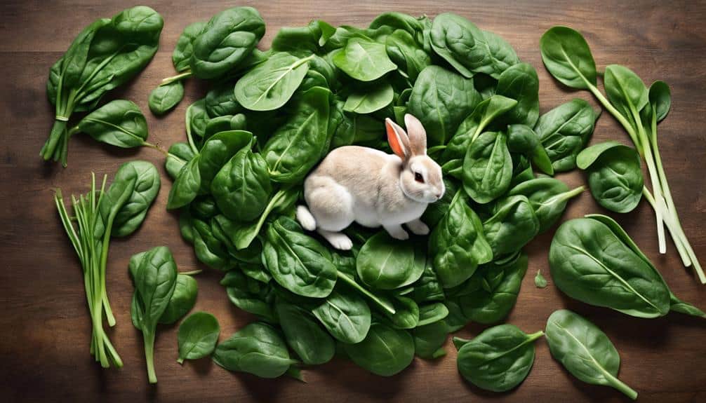 feeding bunnies fresh spinach