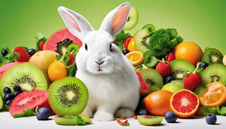 feeding kiwi to rabbits