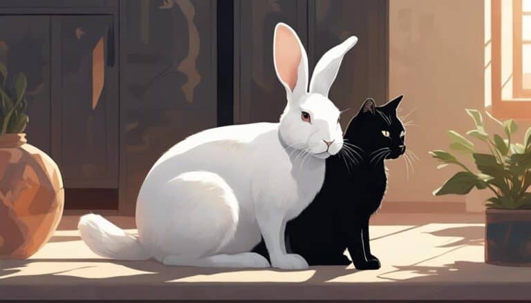 interactions between bunnies and cats