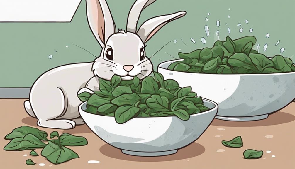 introducing spinach to bunnies