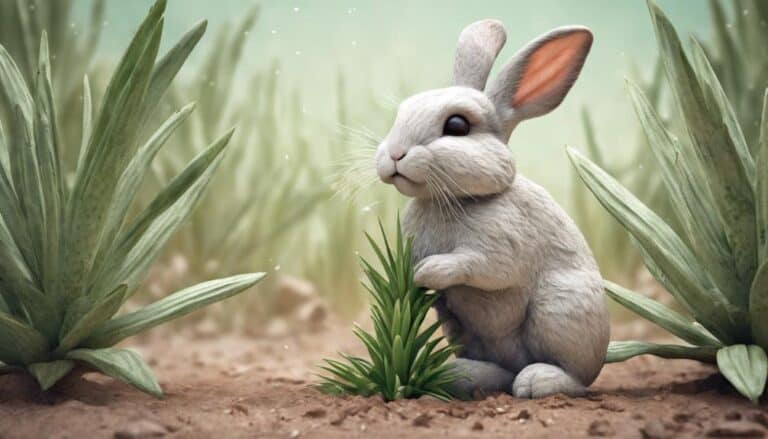 yucca plant and bunnies