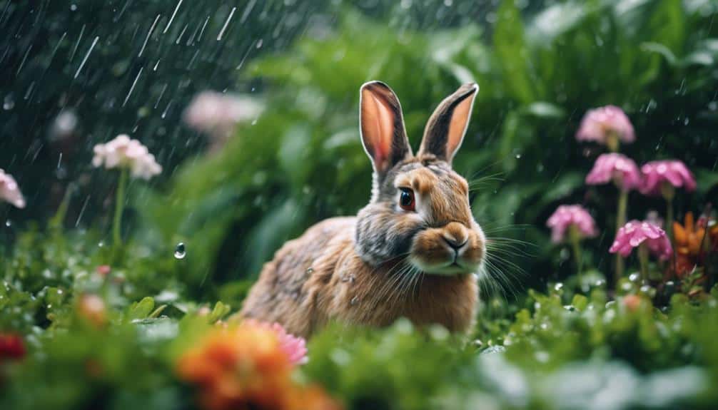rabbits seek dry shelter