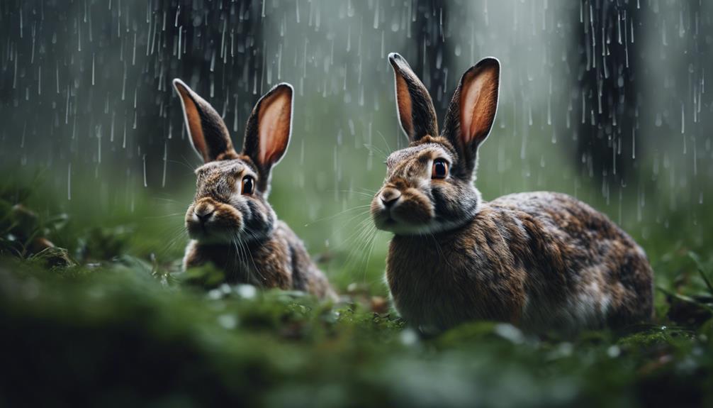 tracking deer in rain