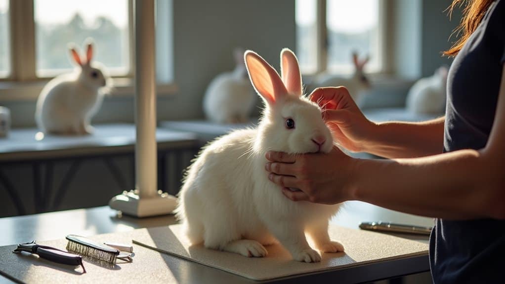 grooming for show rabbits
