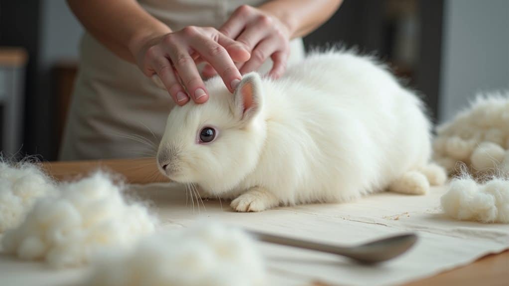 harvesting and processing angora wool