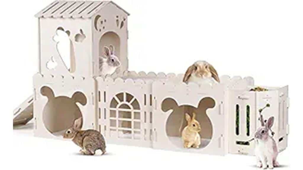 spacious multi level rabbit habitat