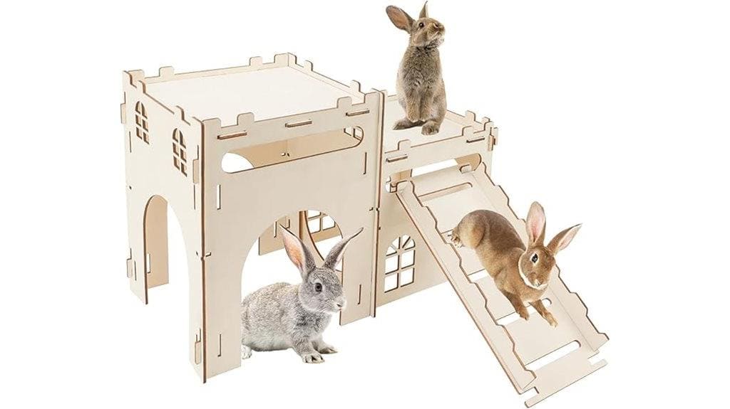 wooden rabbit castle house