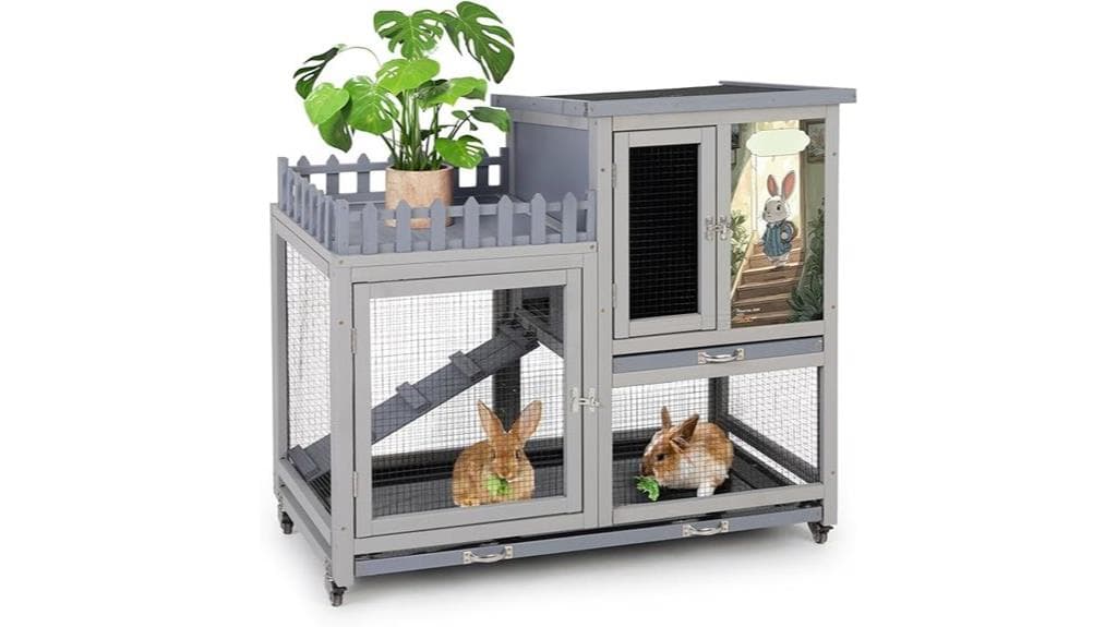 wooden rabbit hutch balcony