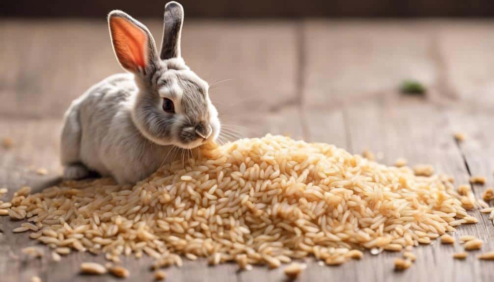 delicate rabbit eats rice