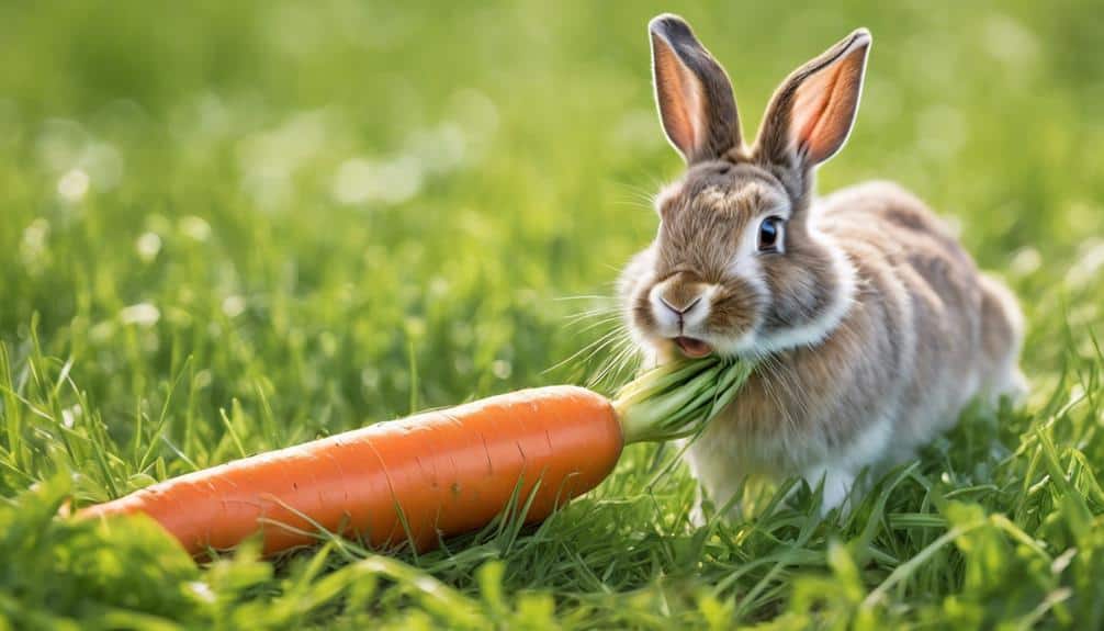 feeding bunnies carrots outdoors