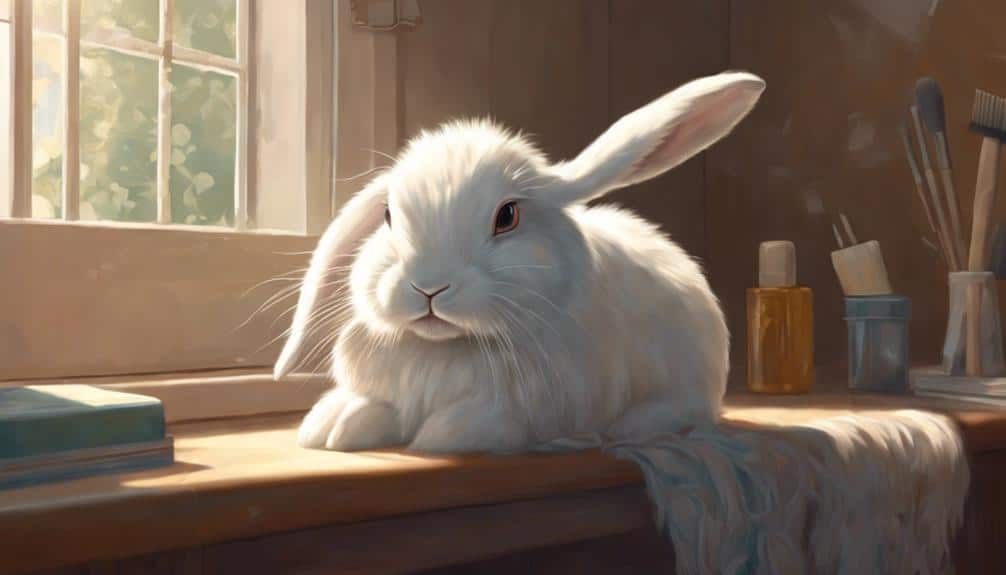 grooming fluffy bunny rabbits