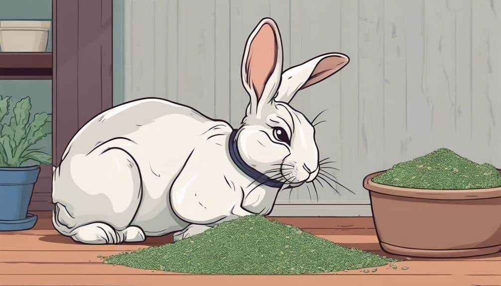 observing bunny with catnip