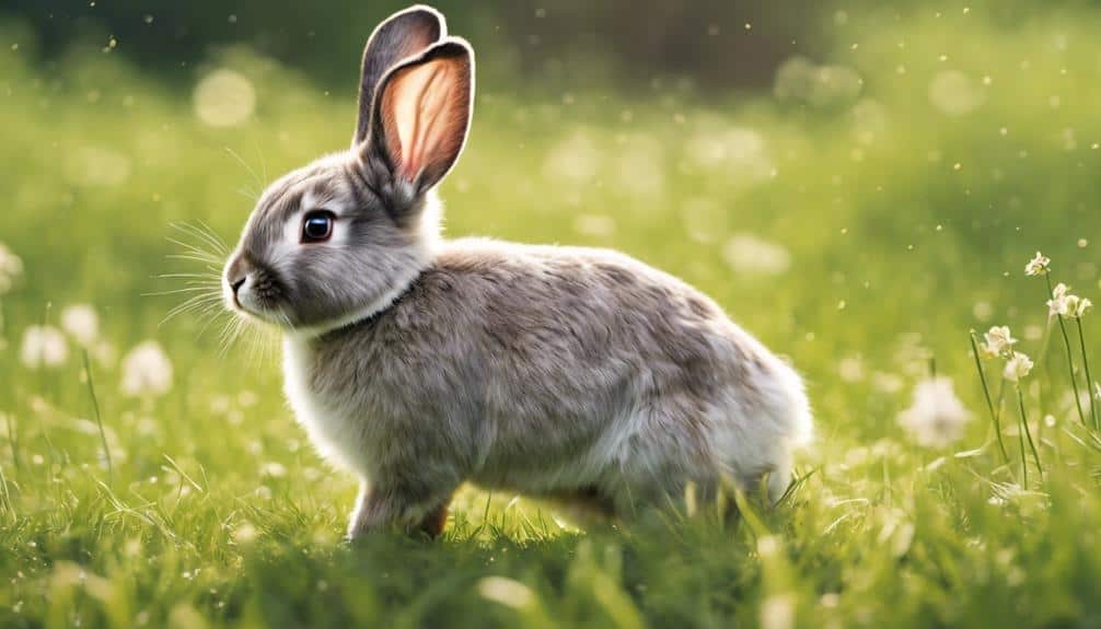 playful rabbit jumping behavior