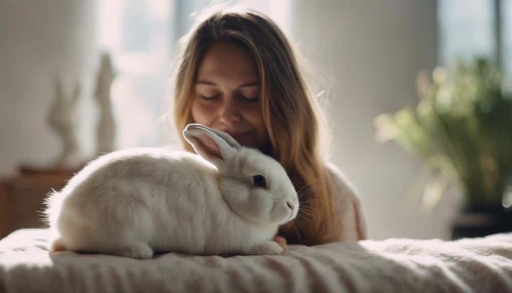 bunny comfort through petting