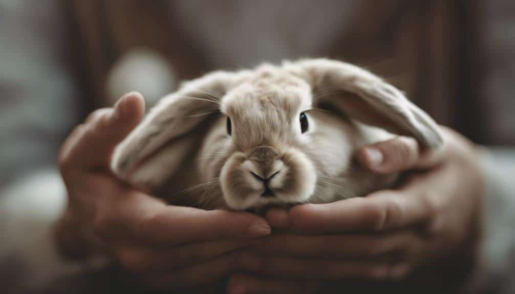 holding a pet rabbit