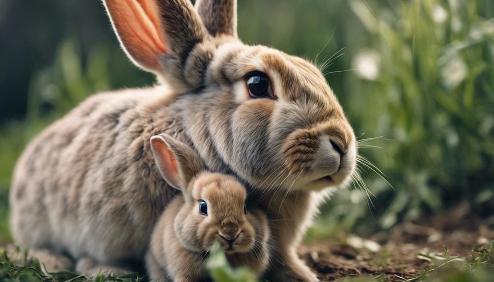 mother bunny defends nest