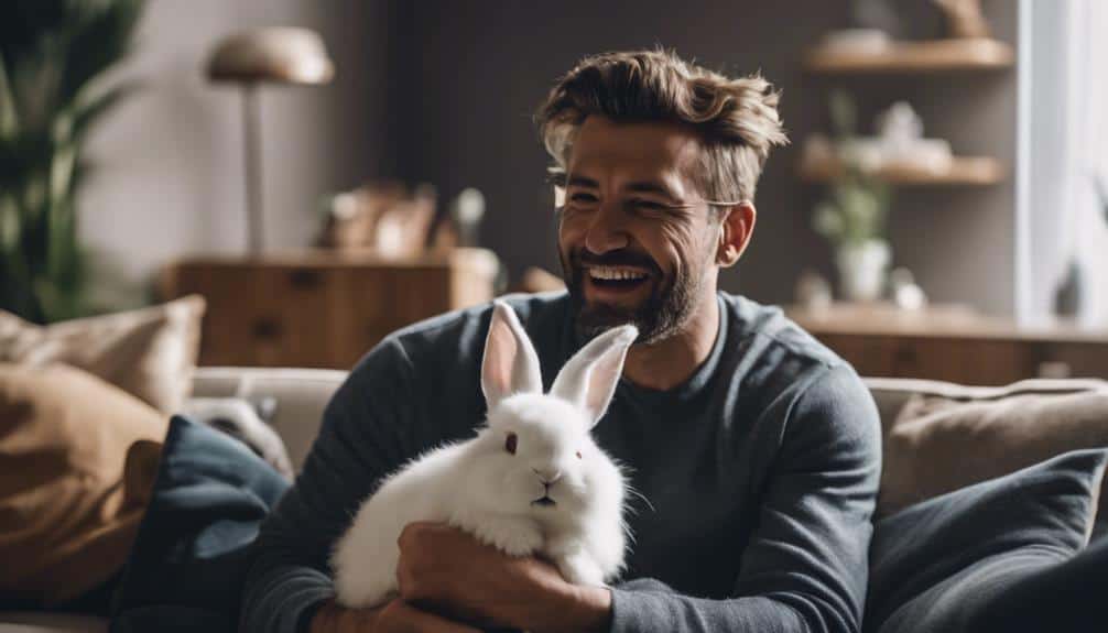 men cuddle rabbits too