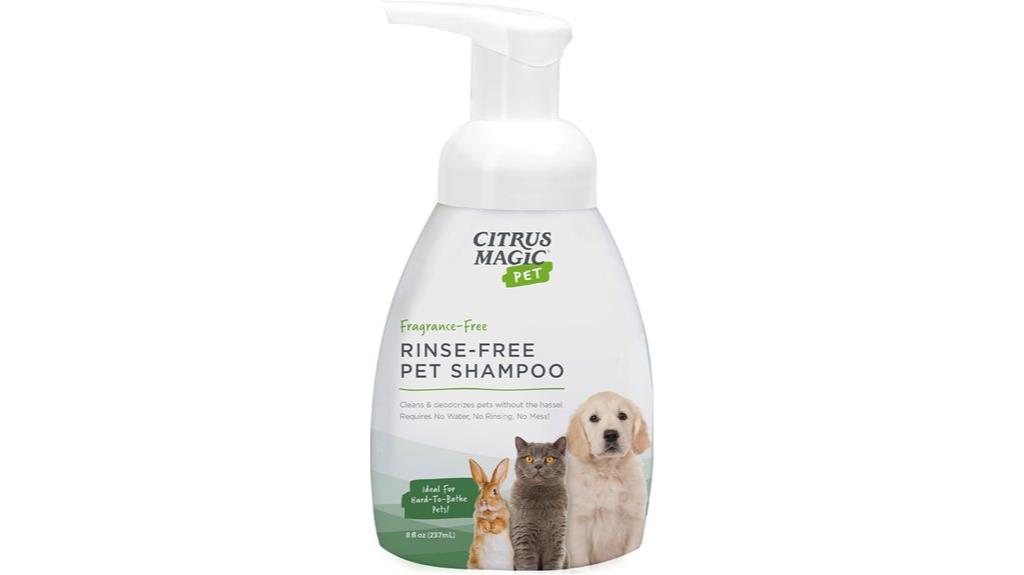 citrus pet shampoo rinse free